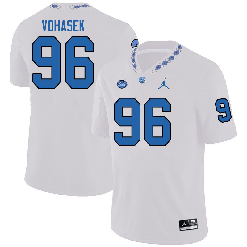 Jordan Brand Men #96 Raymond Vohasek North Carolina Tar Heels College Football Jerseys Sale-White